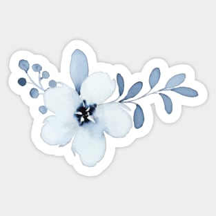 Blue Watercolor Wild Flower Sticker